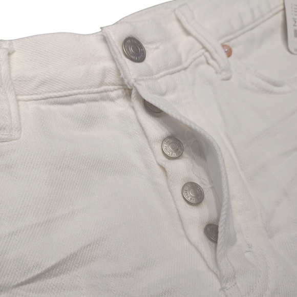 Free People Spring White Distressed Buttoned Denim Loving Good Vibrations Shorts - Picture 7 of 16